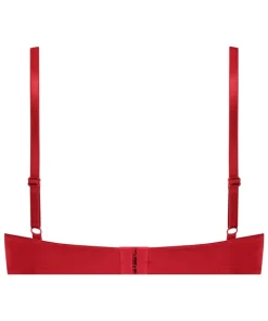 Plunge Padded Underwired Bra - Red