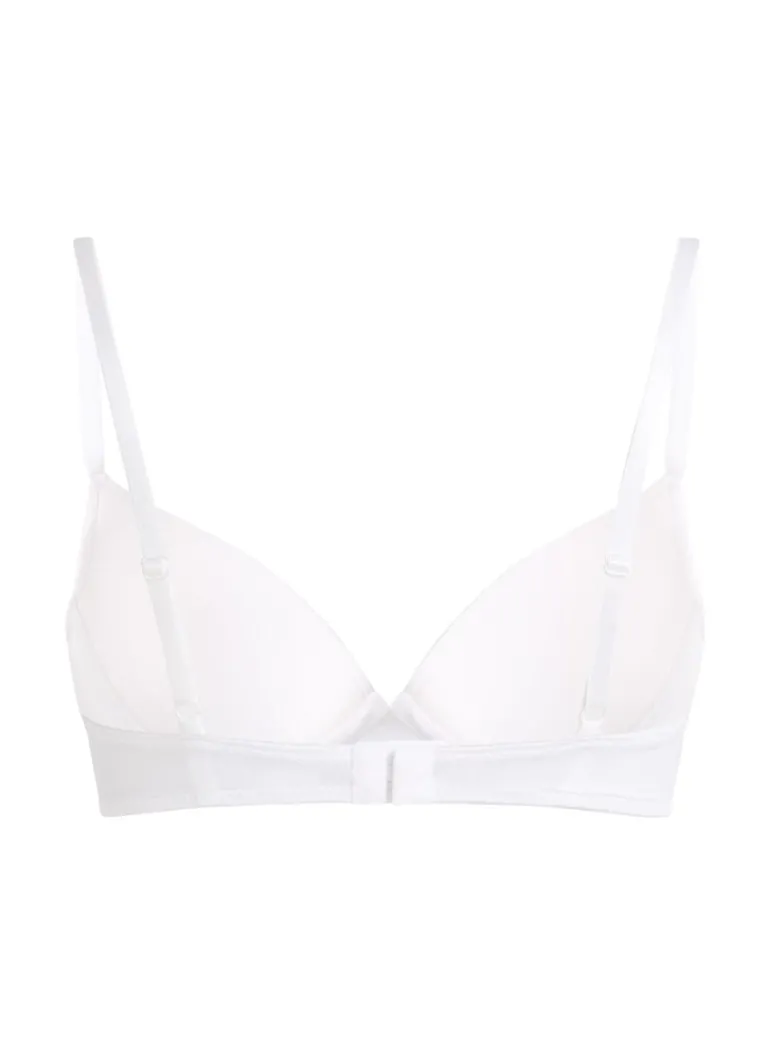 Plunge Padded Underwired Bra - White