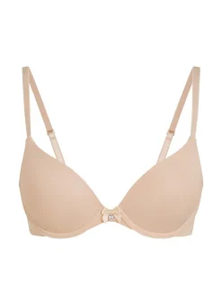 Plunge Padded Underwired Bra - Beige