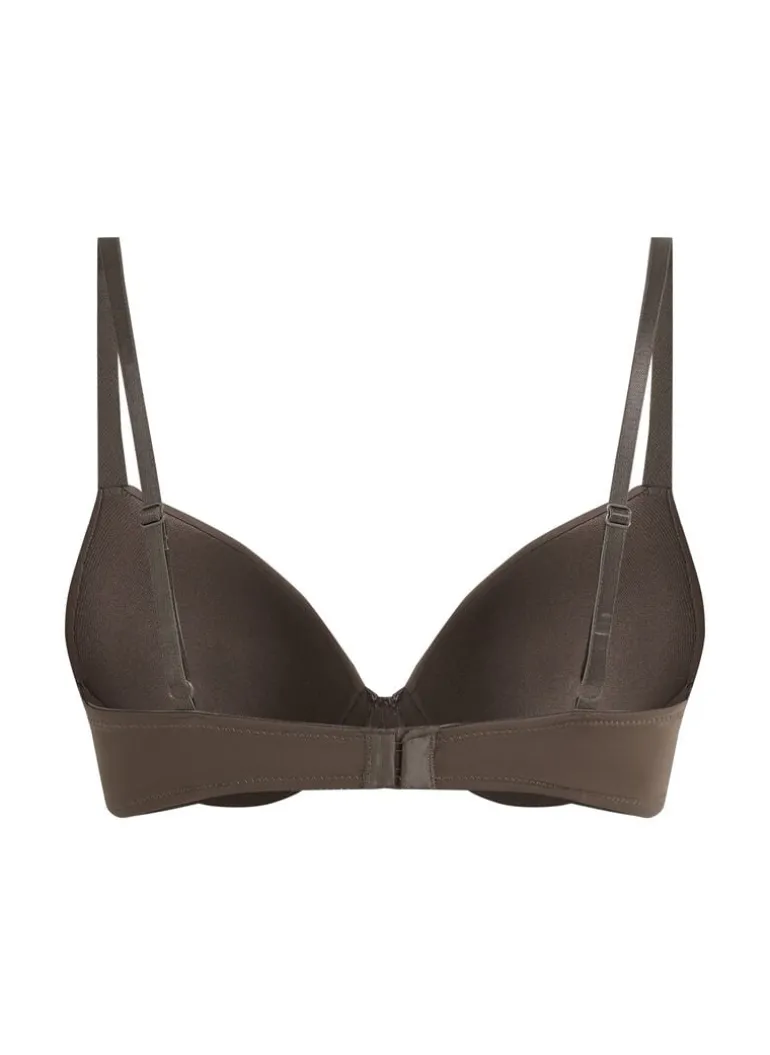 Plunge Padded Underwired Bra - Brown
