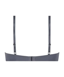 Plunge Padded Underwired Bra - Gray