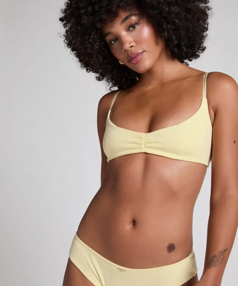 Pointelle Bralette - Yellow