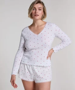 Pointelle Pyjama Shorts - White