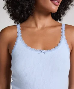 Pointelle Singlet - Blue