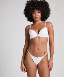 Pointelle Thong - White