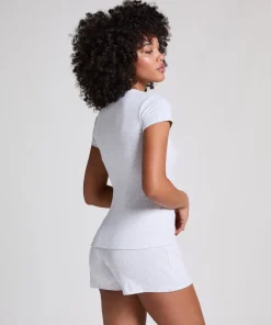 Pointelle Top - Gray