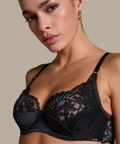 Poppy Padded Underwired Bra - Black