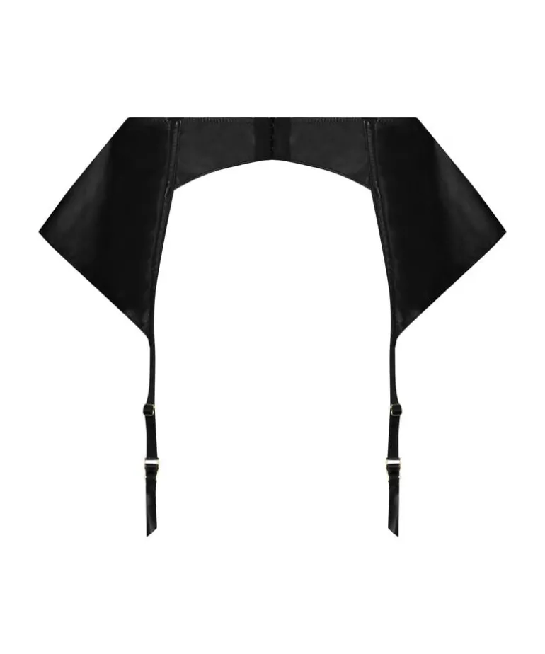 Private leather-look suspenders - Black