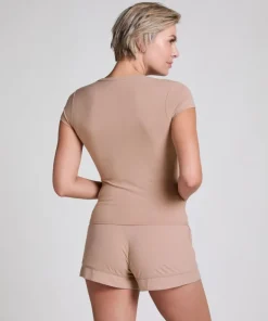 Pyjama Top Rib Essential - Beige