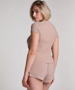 Pyjama Top Rib Essential - Beige