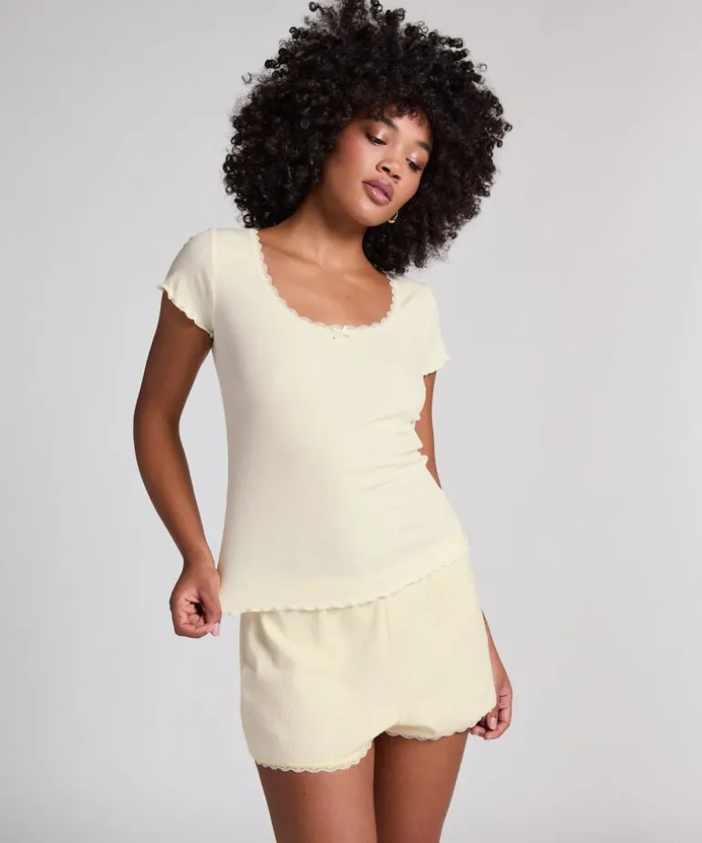 Rib Jersey Top - Yellow