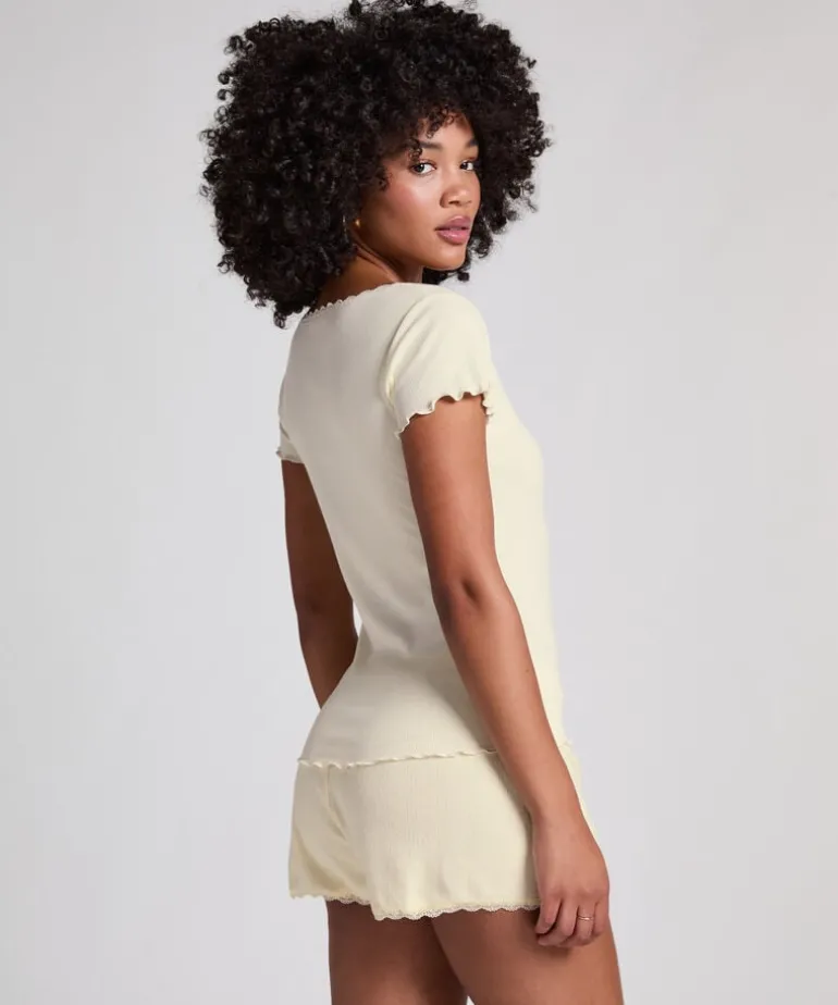 Rib Jersey Top - Yellow