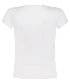 Ribbed Crew Neck Short-Sleeved Pyjama Top - White