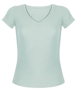 Ribbed Jersey Short-Sleeved Pyjama Top - Green