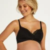 Rose Padded Maternity Nursing Bra - Black