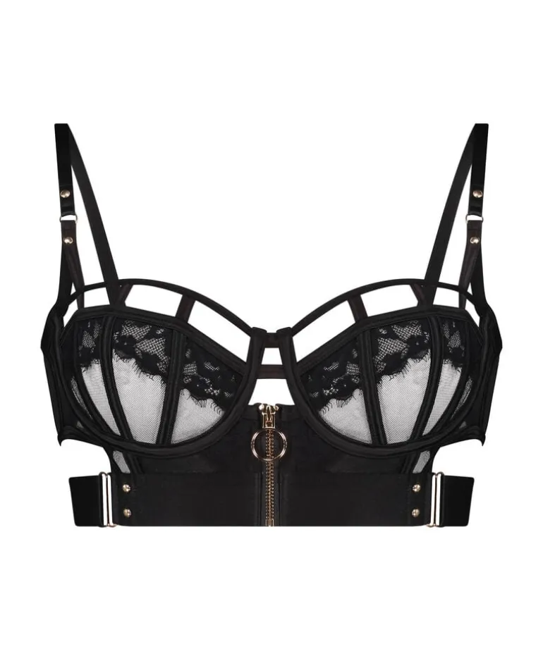 Sable Non-Padded Longline Underwired Bra - Black