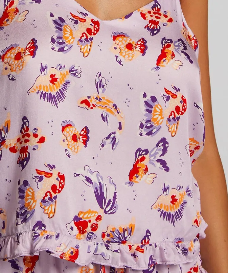 Satin Cami Top - Purple