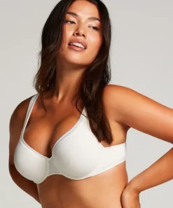 Satin Fleece Non-Padded Underwired Bra - White
