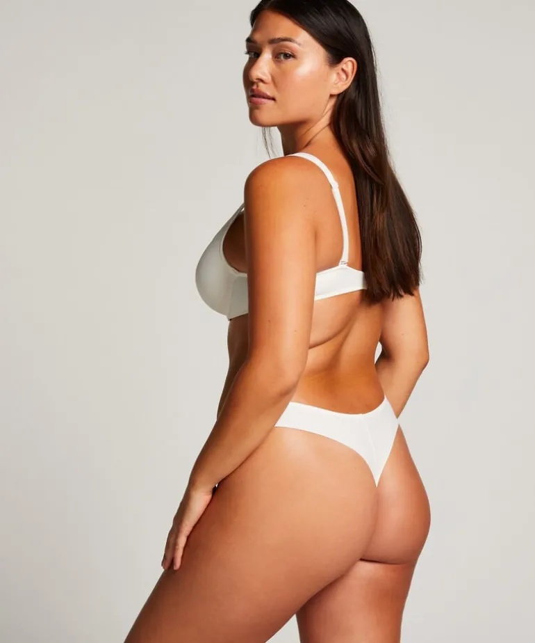 Satin Fleece Non-Padded Underwired Bra - White