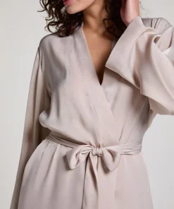 Satin Kimono - Beige