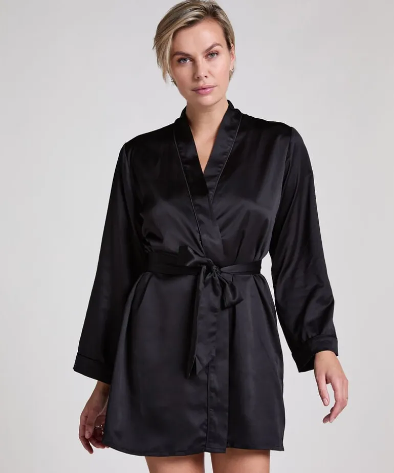 Satin kimono - Black