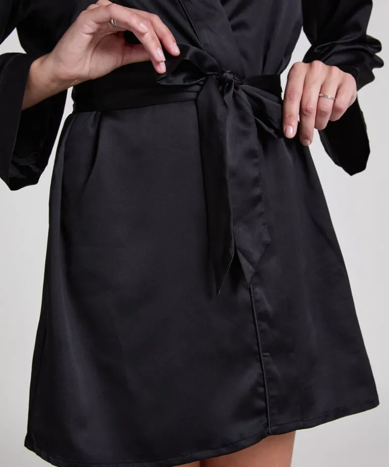 Satin kimono - Black