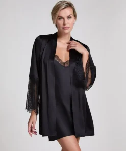 Satin Kimono - Black