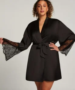 Satin Kimono - Black