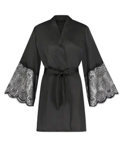 Satin Kimono - Black