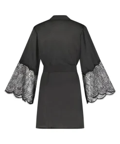 Satin Kimono - Black