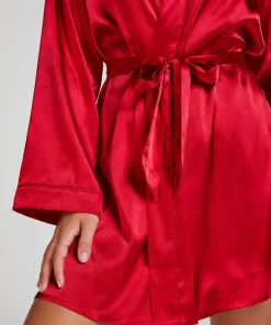 Satin Kimono - Red