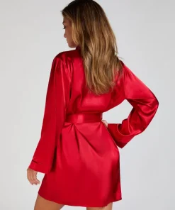 Satin Kimono - Red
