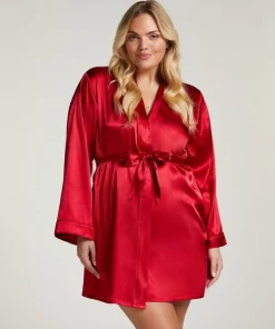 Satin Kimono - Red