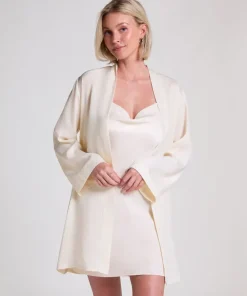 Satin Kimono - White