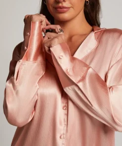 Satin Long-Sleeved Jacket - Pink