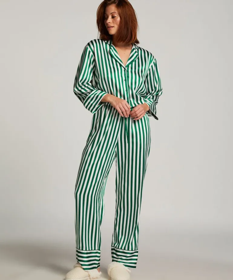 Satin Long-Sleeved Jacket - Green