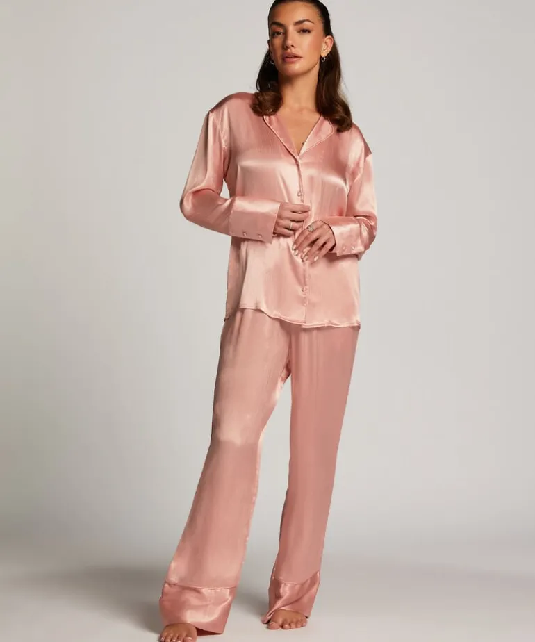 Satin Long-Sleeved Jacket - Pink