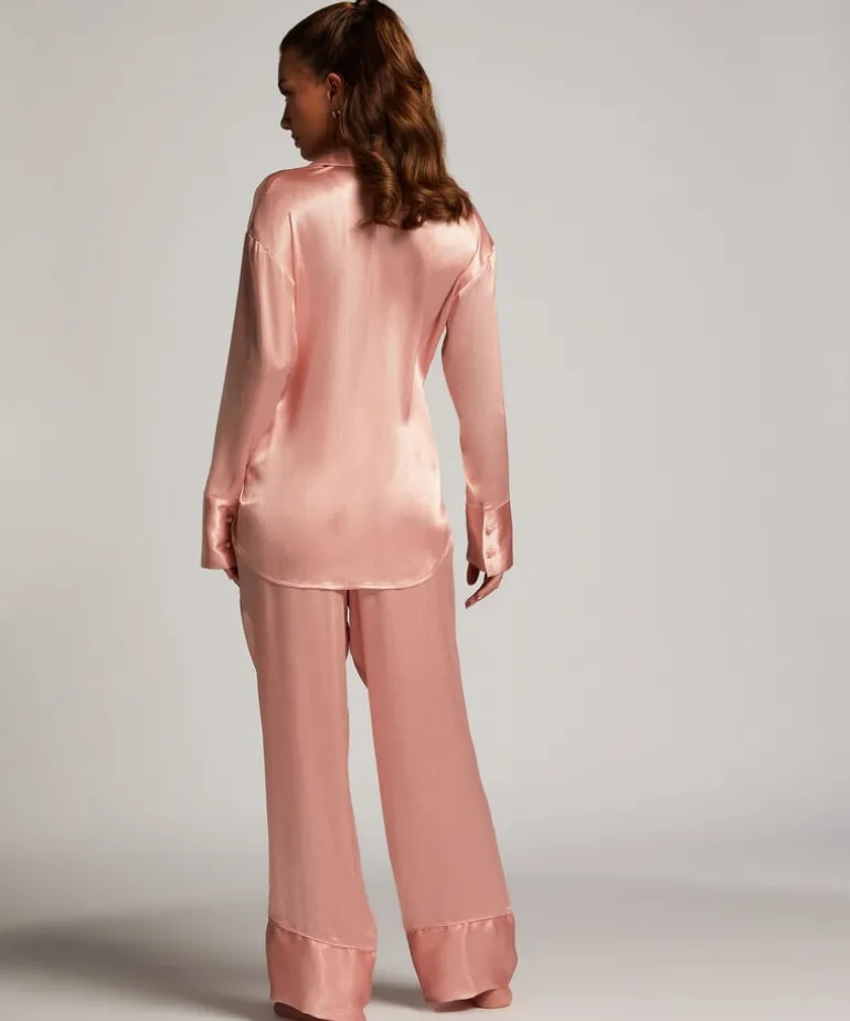 Satin Long-Sleeved Jacket - Pink