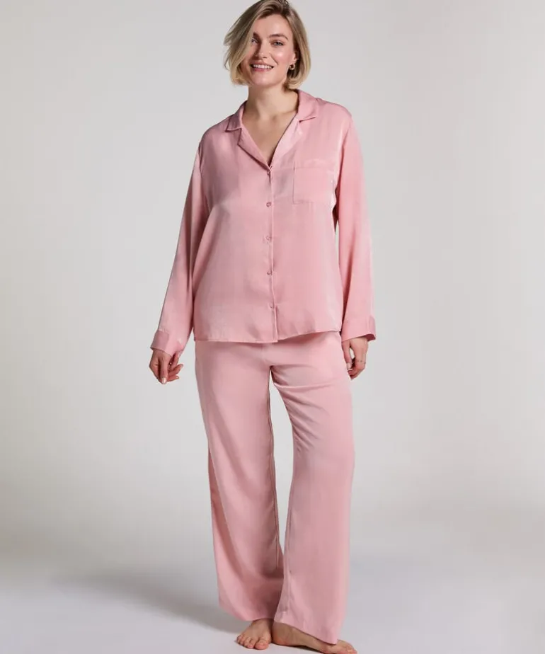 Satin Long-Sleeved Jacket - Pink