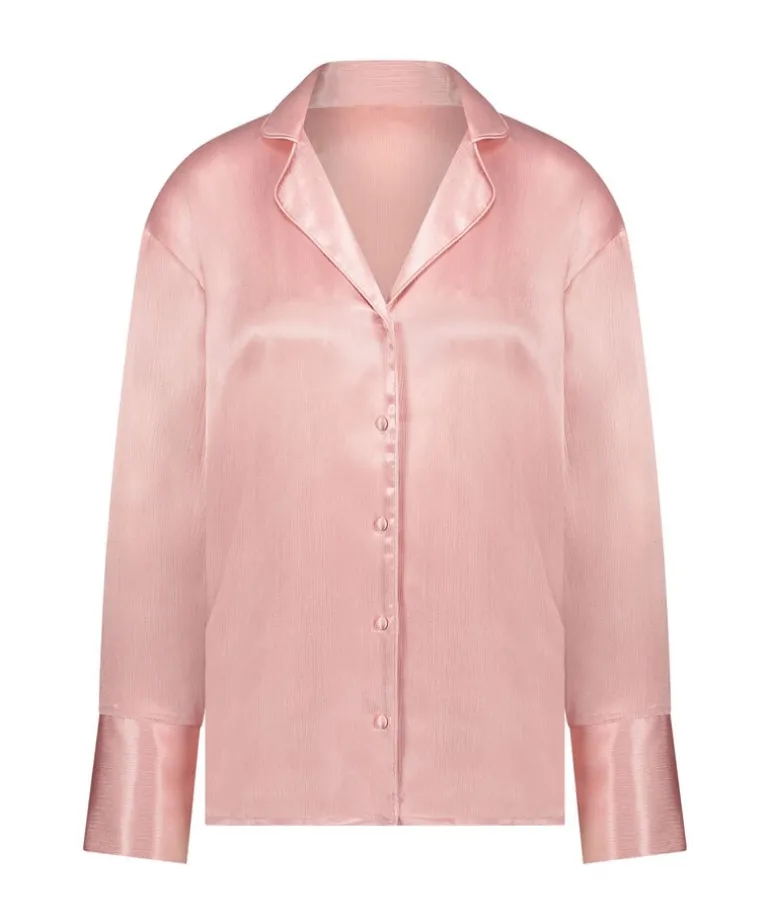 Satin Long-Sleeved Jacket - Pink