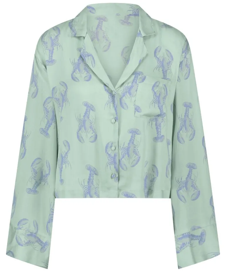 Satin Long-Sleeved Jacket - Green