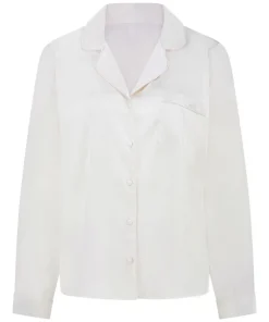 Satin Long-Sleeved Jacket - White