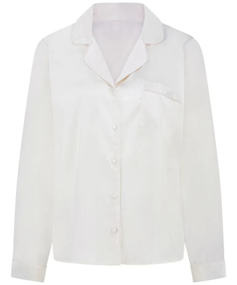 Satin Long-Sleeved Jacket - White