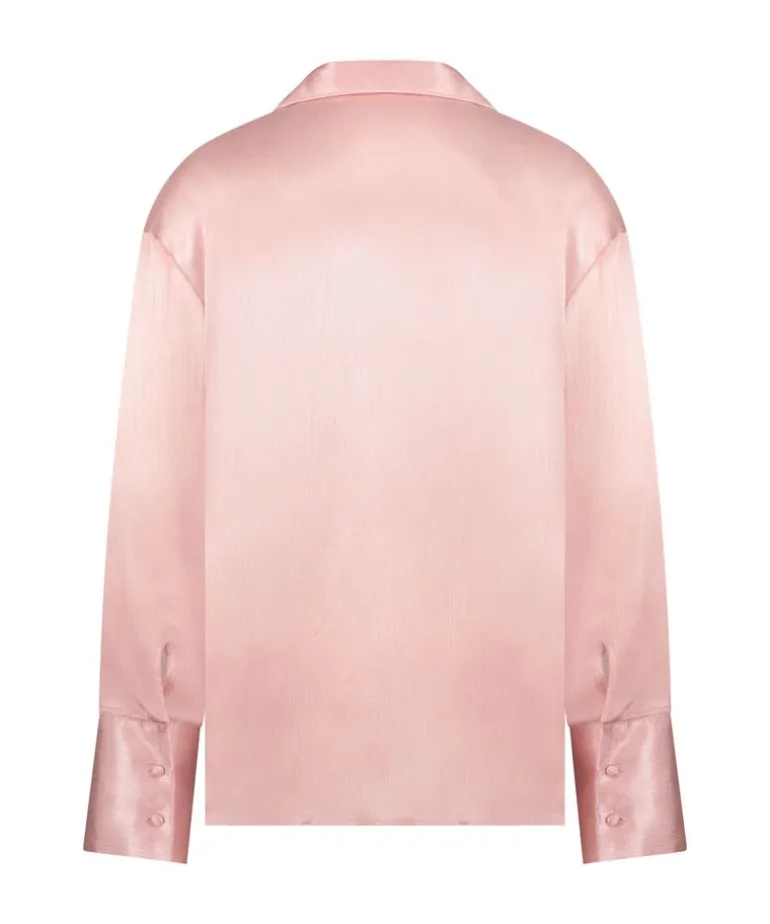 Satin Long-Sleeved Jacket - Pink