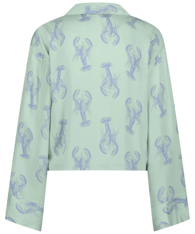 Satin Long-Sleeved Jacket - Green