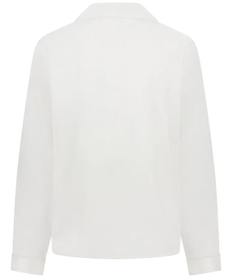 Satin Long-Sleeved Jacket - White