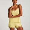 Satin pyjama shorts - Yellow