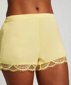 Satin pyjama shorts - Yellow