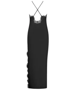Satin Slip Dress - Black