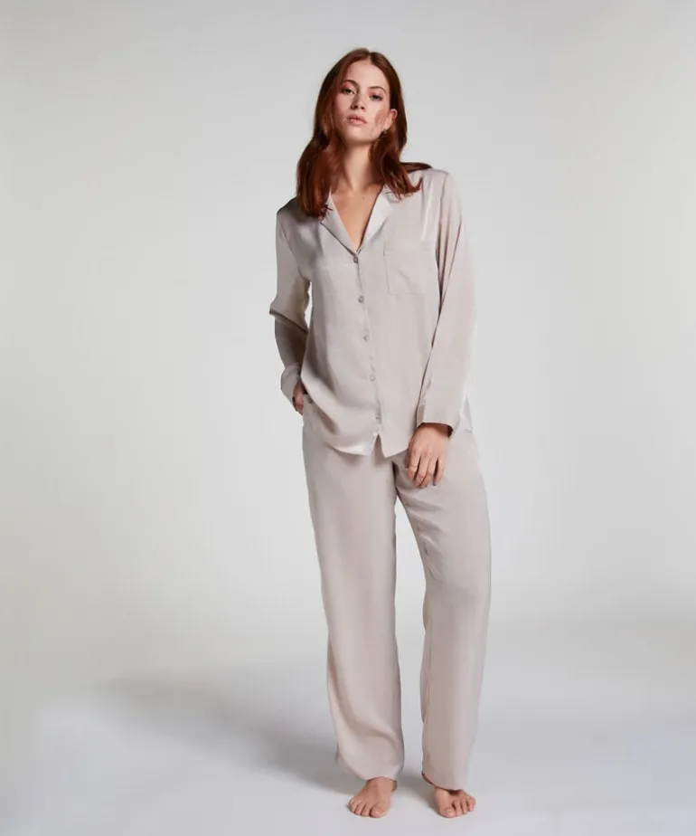 Satin Trousers - Beige